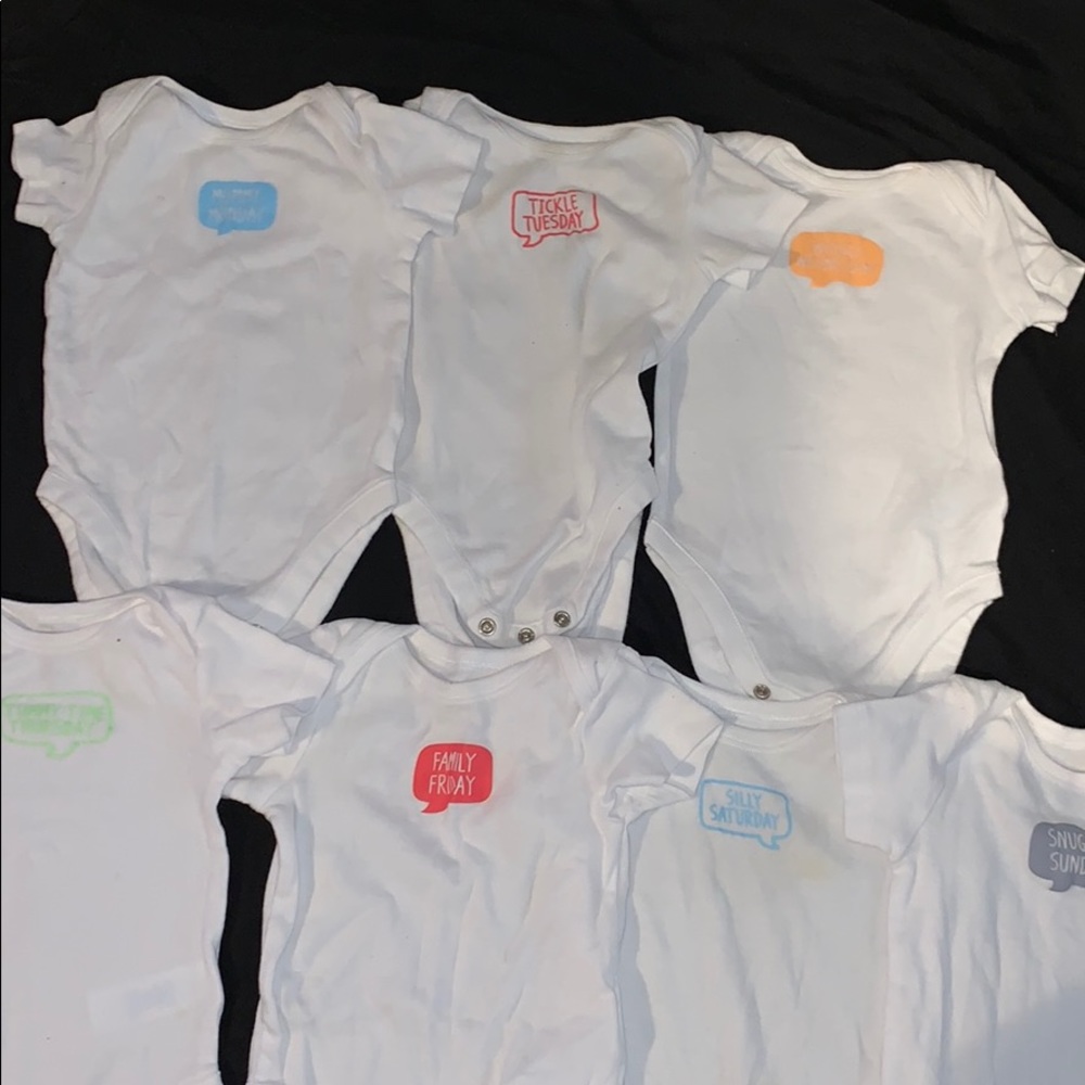 Days Of The Week Onesies